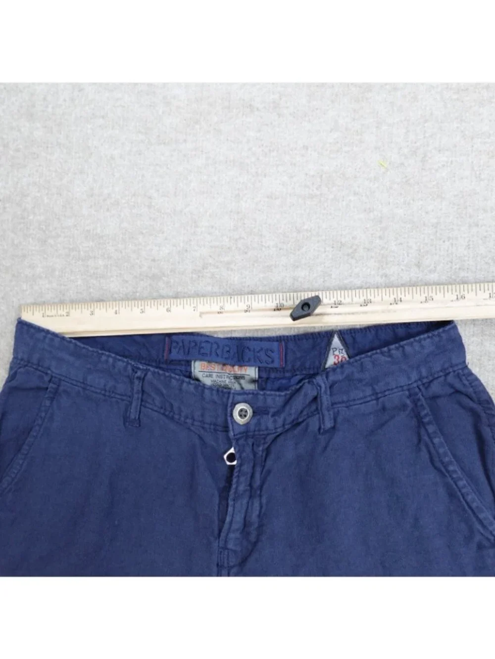 Paperbacks Mens Shorts 32 Blue 100% Linen 11